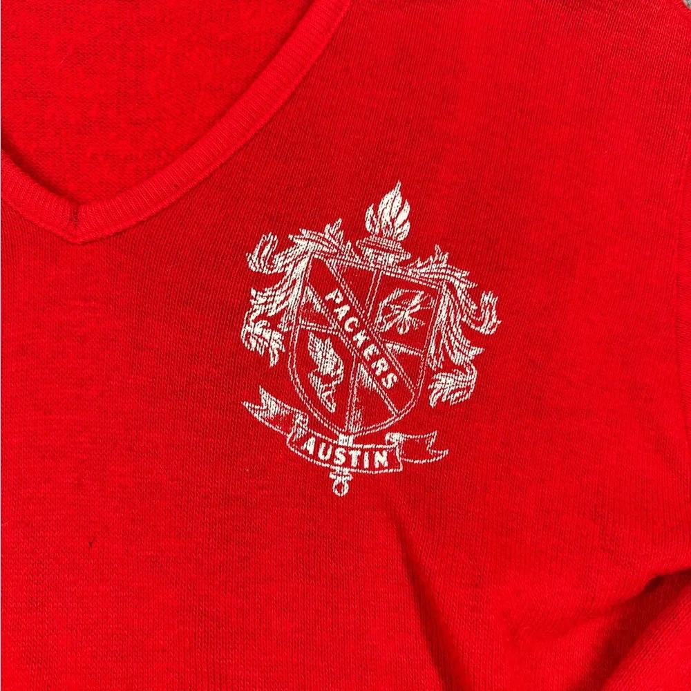 Vintage Austin Packets V-Neck Red Knit Sweater Read Below